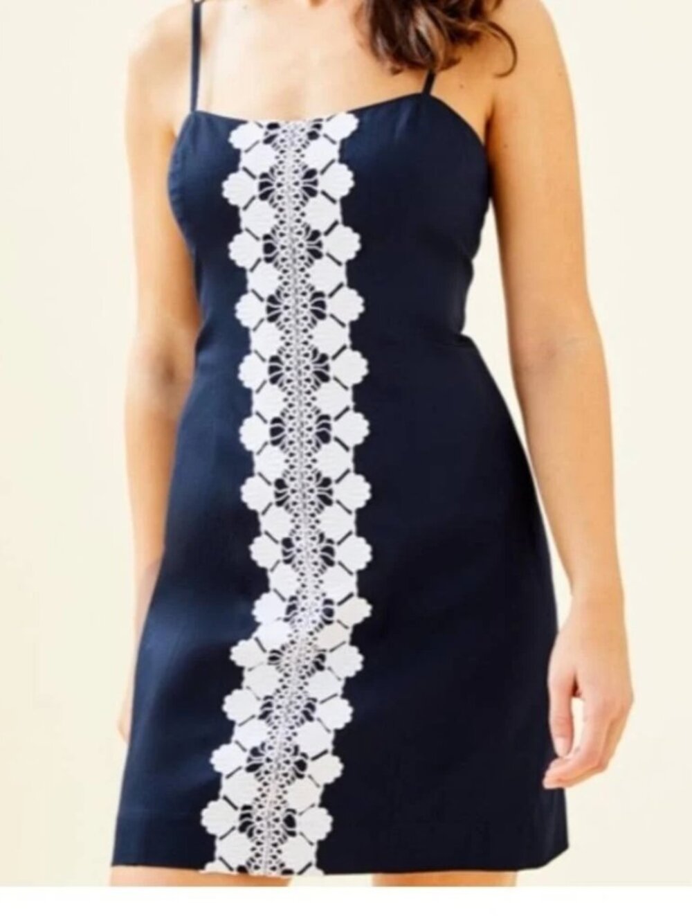 Lilly Pulitzer Shelli Stretch Shift Dress Mini Sleeveless Blue White Size 0